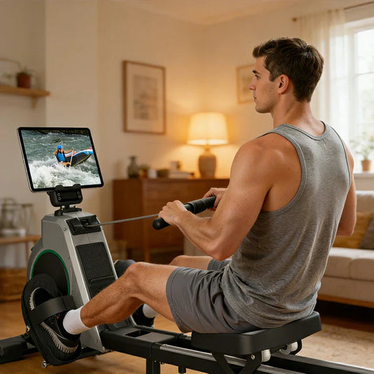 Trainer demonstrating correct and wrong home strength training postures with FORMILL dumbbells and workout bench, injury-free standard form guidance scene